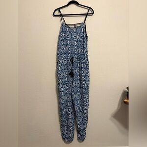 Blue Patterned Women's Jumpsuit